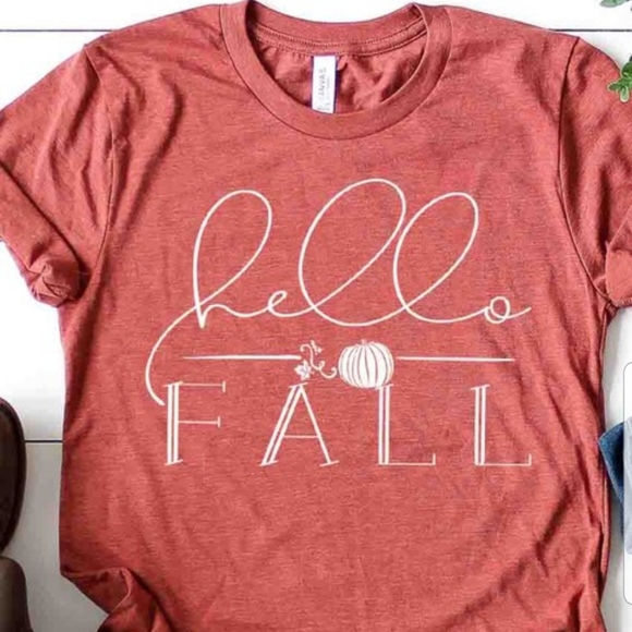 Bella Canvas Tops - Hello fall Tshirt